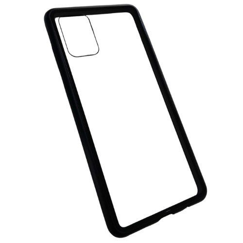FUNDA MAGNETICA SAMSUNG A71 BORDE NEGRO METALICO