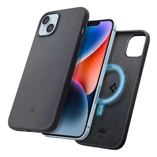 SILICONA SPIGEN FIT MAGSAFE IPHONE 14 PLUS / 15 PLUS NEGRO - Imagen 2