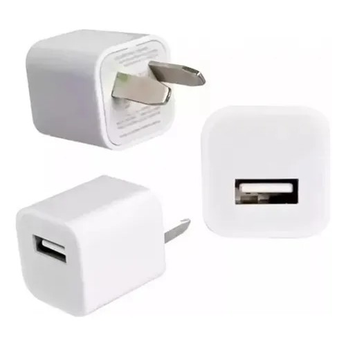 CARGADOR CABEZAL USB TIPO IPHONE CUBO PATA INCLINADA