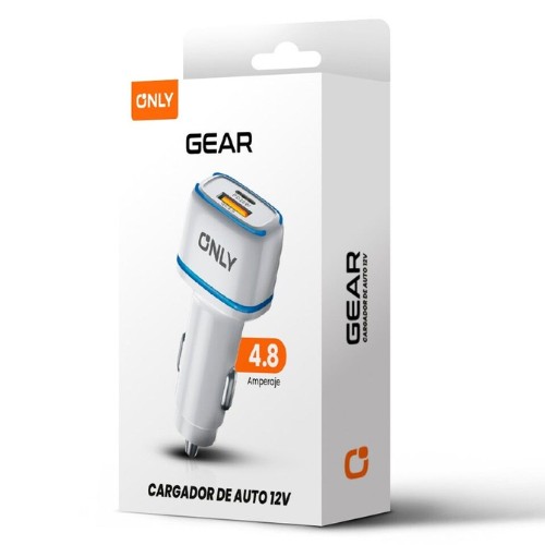 CARGADOR DE AUTO GEAR 4.8 12V C + USB + CABLE TIPO C