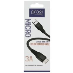 CABLE ACORDONADO MICRO USB ORUGA 3A PRO21