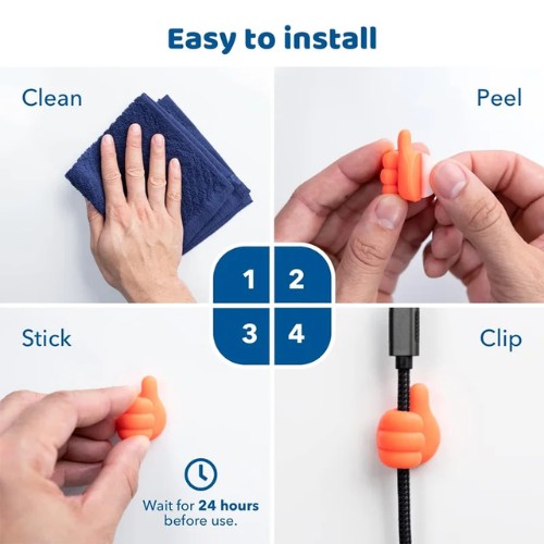 SOPORTE PARA CABLE PULGAR DE PARED X4 - Imagen 3