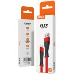CABLE USB FICHA V8 MICROUSB ONLY FLEX ROJO