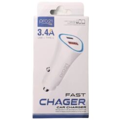CARGADOR PARA AUTO 3.4A USB + C