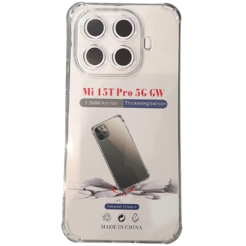 TPU TRANSPARENTE ANTIGOLPE XIAOMI 15T PRO C/PROTECCION DE CAMARA